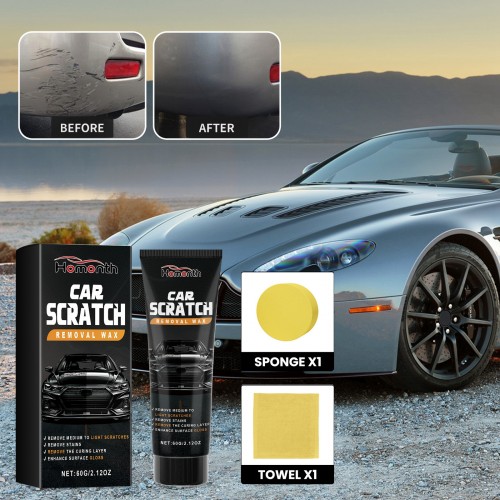 Homonth Car Scratch & Gloss Restoration Wax: Quick-Fix, Protective Shine for All Paint Colors 60g